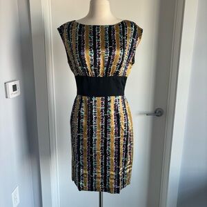 Trina Turk Multicolor Silk Sheath Dress Size 6
